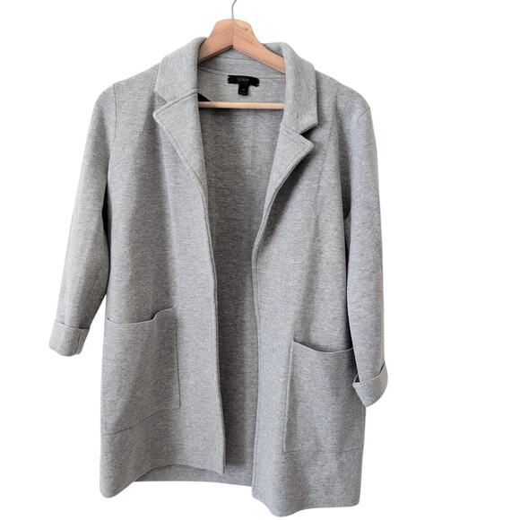 J. CREW Sophie Open Front Sweater Blazer Heather Gray Size XS Womens Excellent - Picture 3 of 12